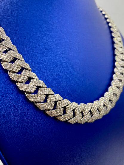14k White Gold Jumbo Diamond Cuban Chain 15.7mm