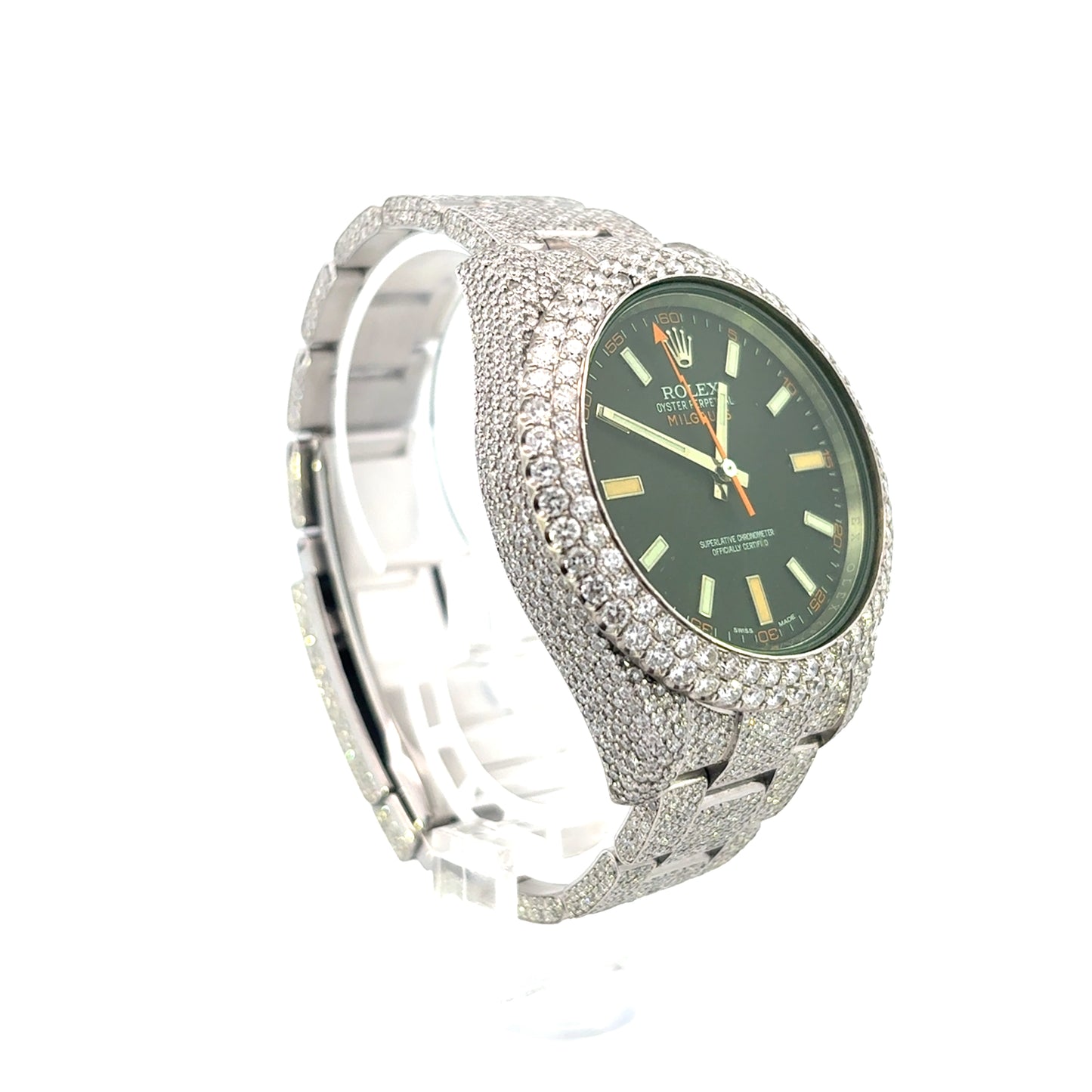 40mm Rolex Milgauss Full Diamond Bust-Down