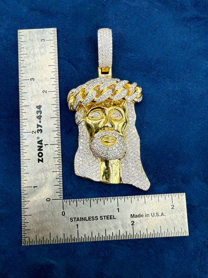 14k Cuban Style Jesus Piece