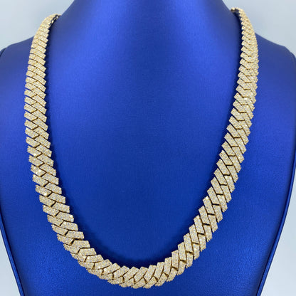 10K 12MM Cuban Link Diamond Chain 22"