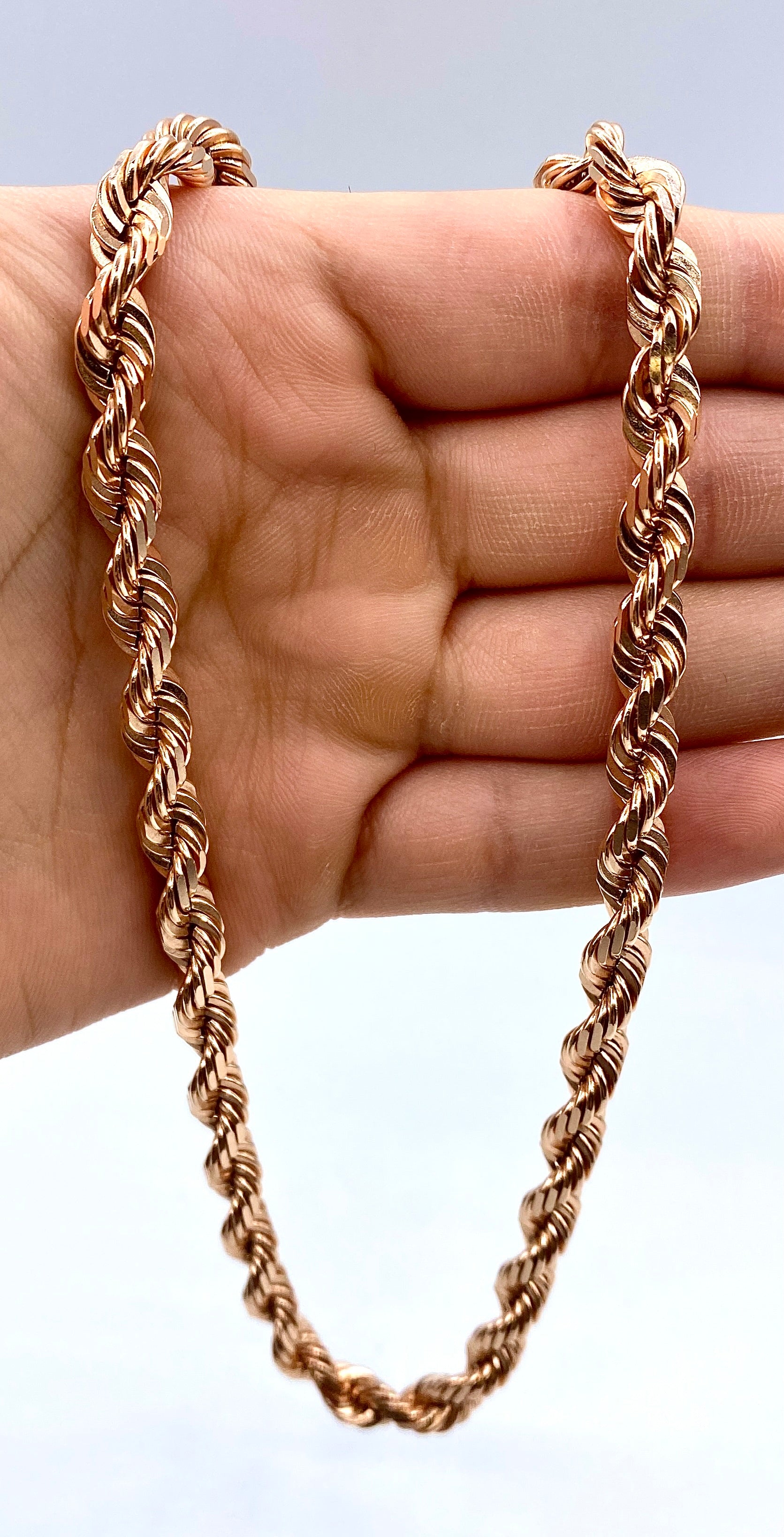 14K Rose Gold Finish Godfidence on sale & Free 24inch x 3mm Rope Chain.