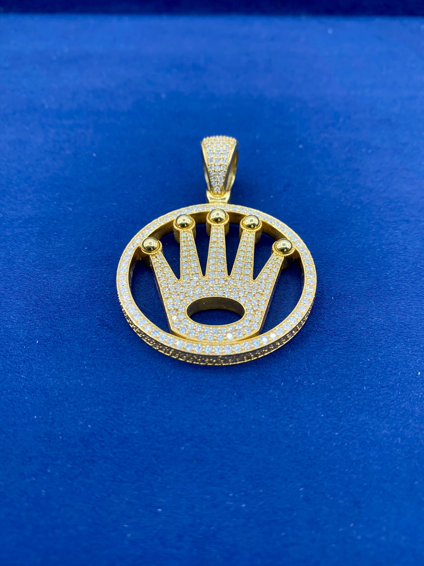 14k Diamond Luxury Crown Pendant