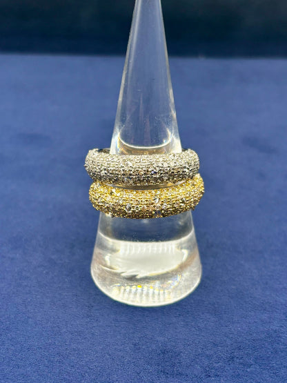 14k Mosaic Upside-Down Diamond Ring