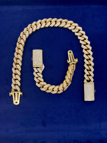 14k Two-Piece Cuban Chain and Bracelet