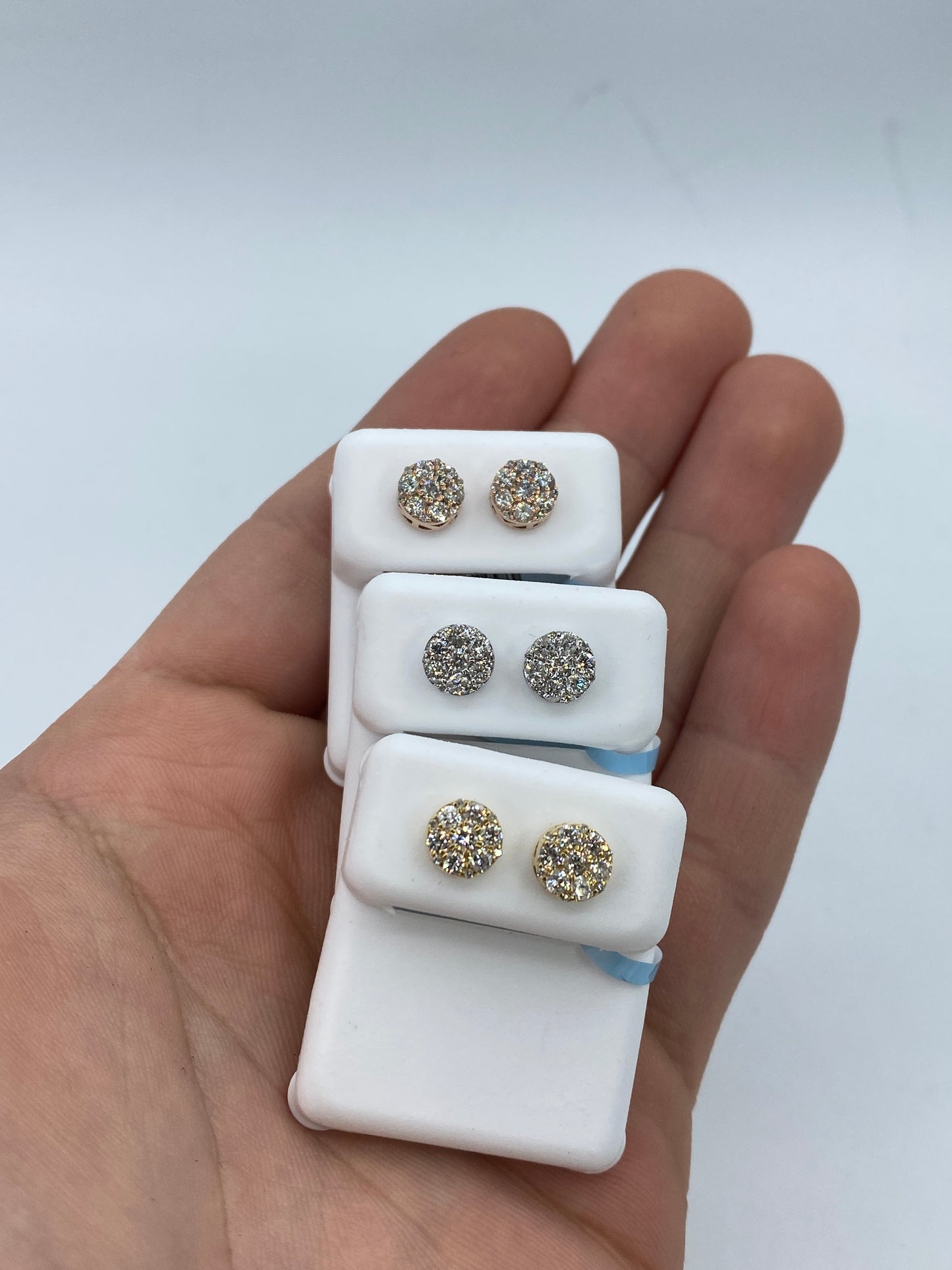 14k Circle Diamond Earrings