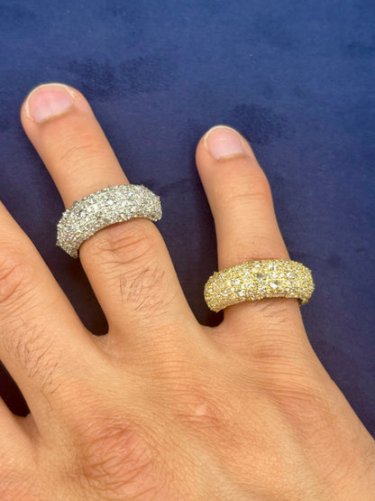 14k Mosaic Upside-Down Diamond Ring