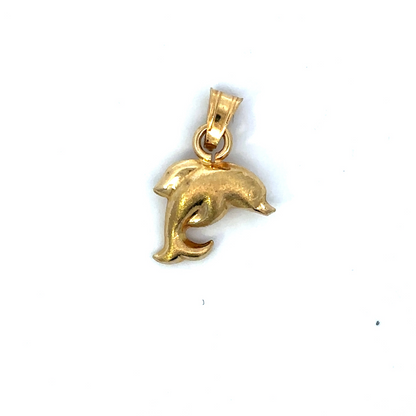 18k Double-Sided Dolphin Pendant