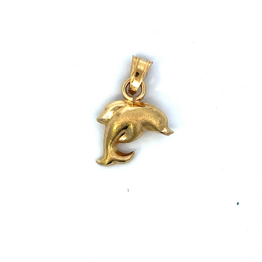 18k Double-Sided Dolphin Pendant