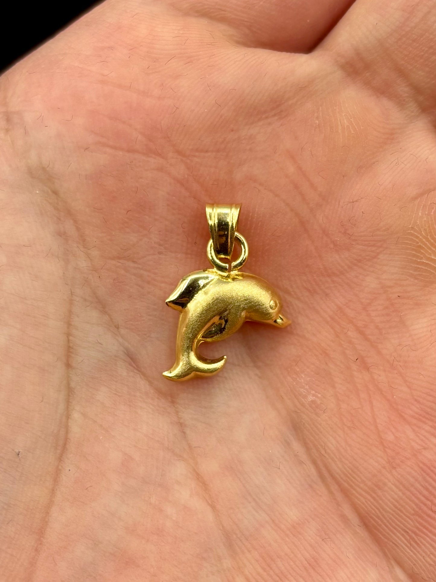 18k Double-Sided Dolphin Pendant