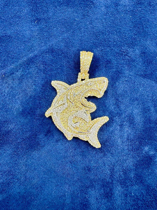 10k 3D Shark Pendant