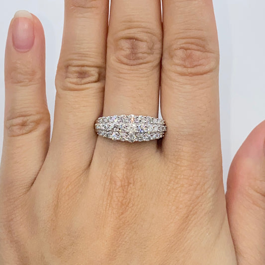 10K Diamond Crown Pave Engagement Ring