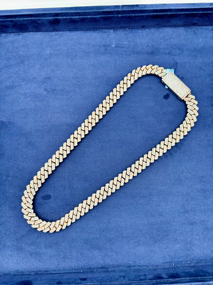 14k 12.3mm Rose and White Gold Cuban 20”