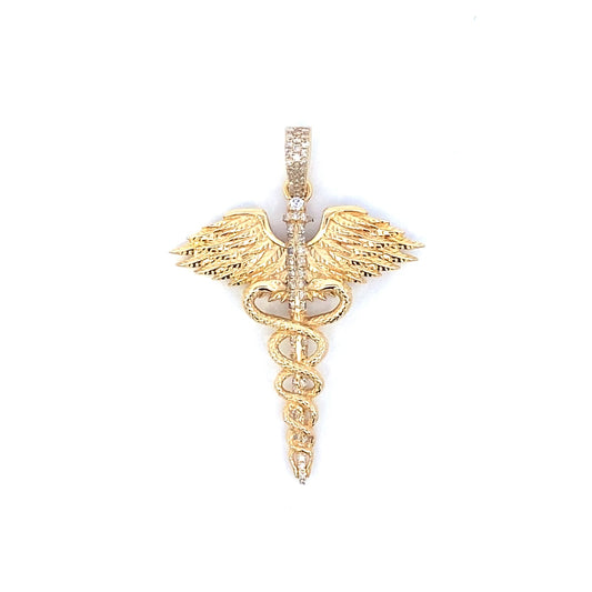 14K Caduceus Pendant