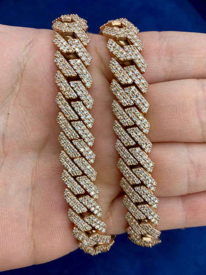 14k Rose Gold Jumbo Diamond Cuban Chain 12mm