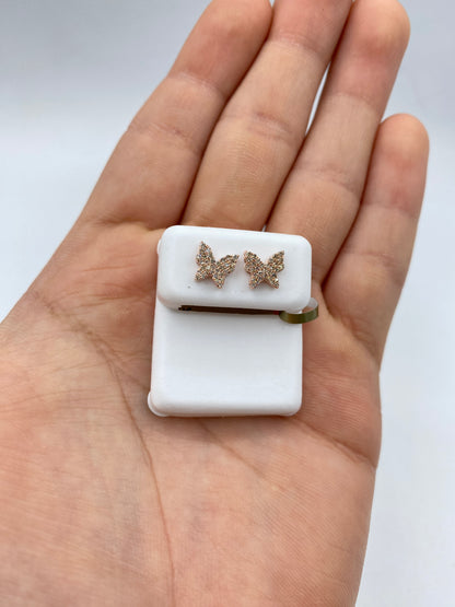 10k Butterfly Diamond Earrings