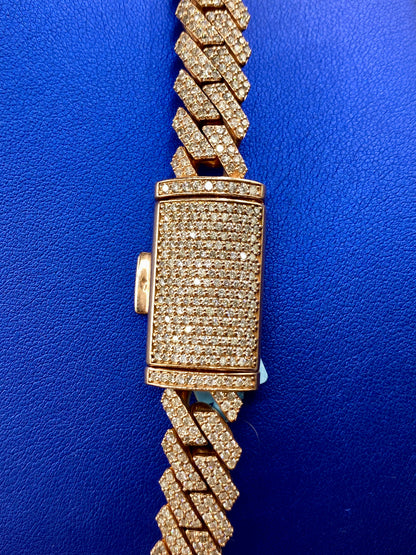 14k Rose Gold Jumbo Diamond Cuban Chain 12mm