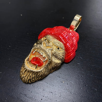 14K Beast Gorilla Pendant