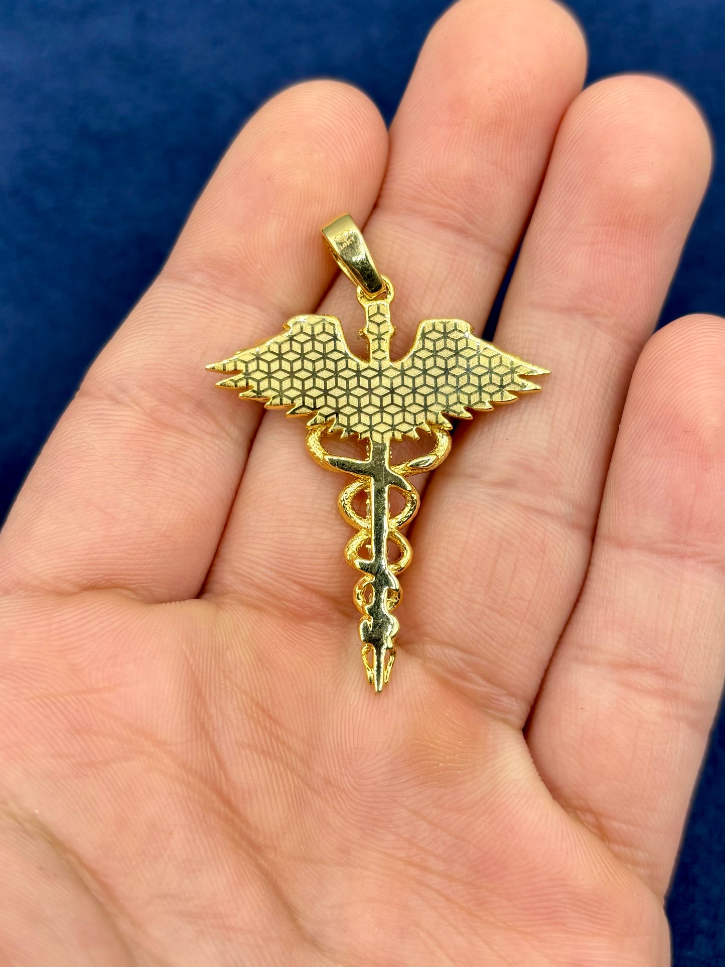 14K Caduceus Pendant