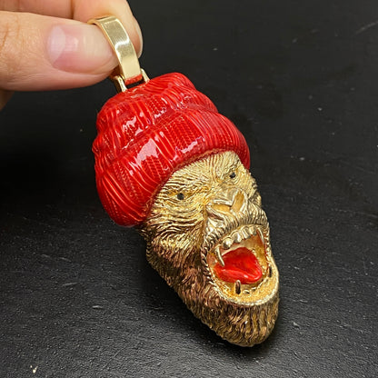 14K Beast Gorilla Pendant