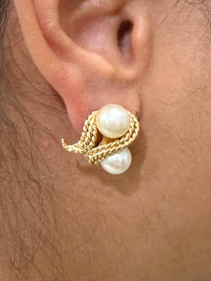 Gold Pearl Earrings