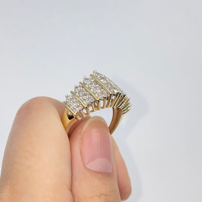 10K Yellow Gold Tiara Diamond Ring