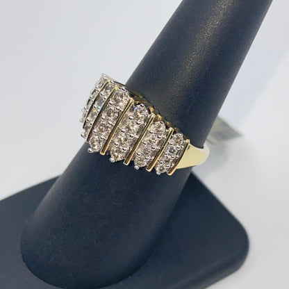 10K Yellow Gold Tiara Diamond Ring