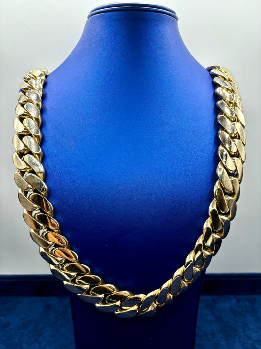 14k Solid Gold Cuban Chain 25M 32I