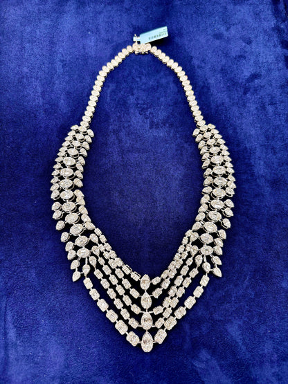 14k Elegant Baguette Diamond Necklace