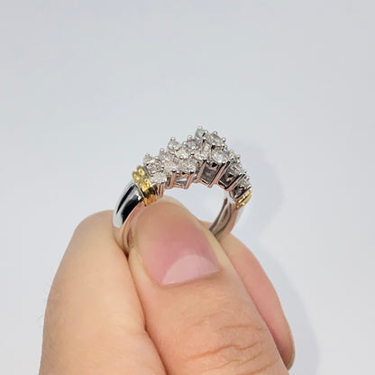 10K Diamond Tiara Two-Tone Engagement Ring