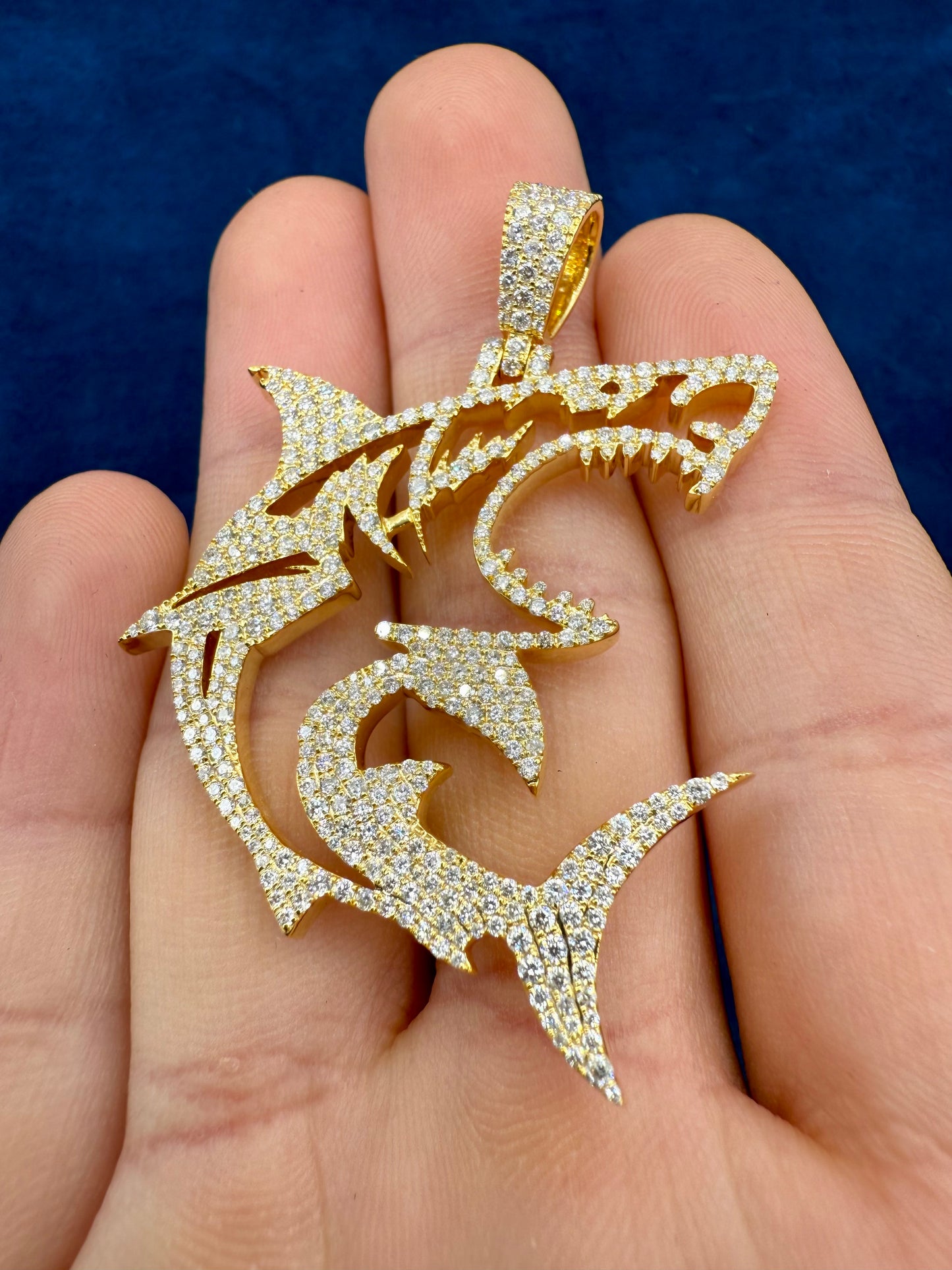 14k Jumbo Great White Shark Pendant