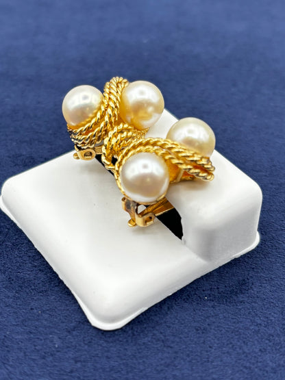 Gold Pearl Earrings