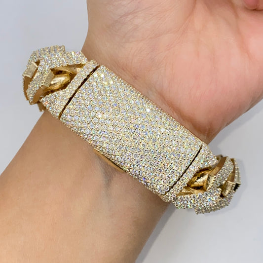 14K 21MM Cuban Link Diamond Bracelet