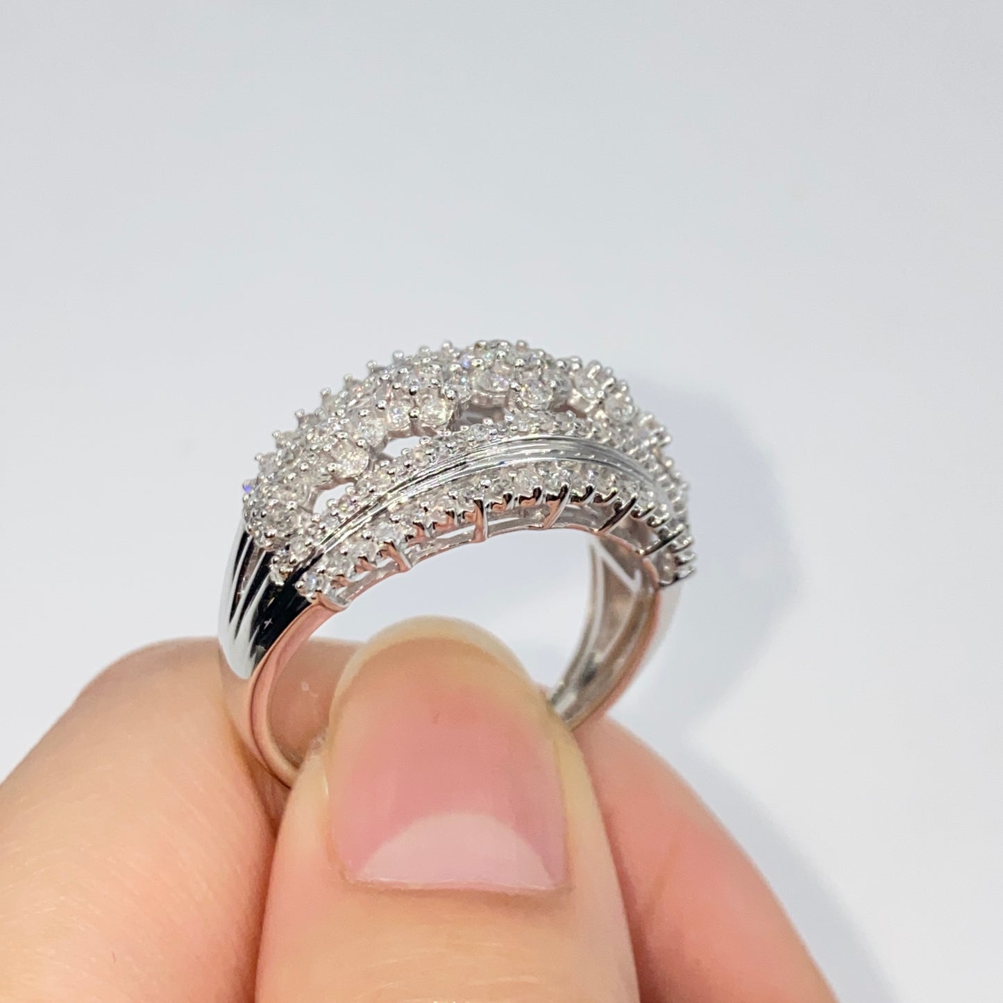 10K Flower Tiara Diamond Engagement Ring