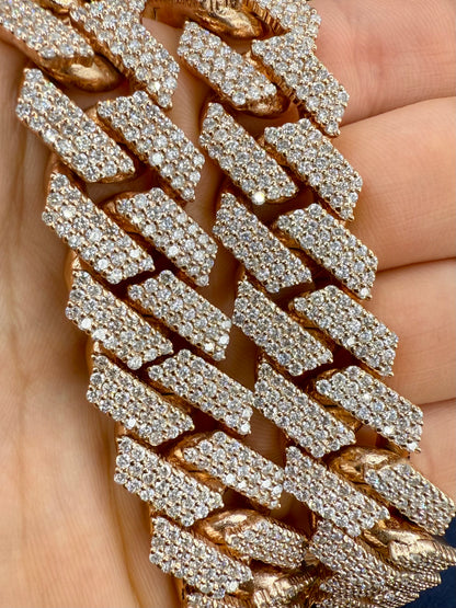 14k Jumbo Rose Gold Bust-Down Diamond Cuban Chain