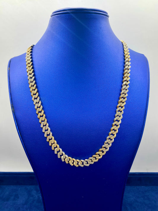 10K 9.5MM Cuban Link Diamond Chain 22"