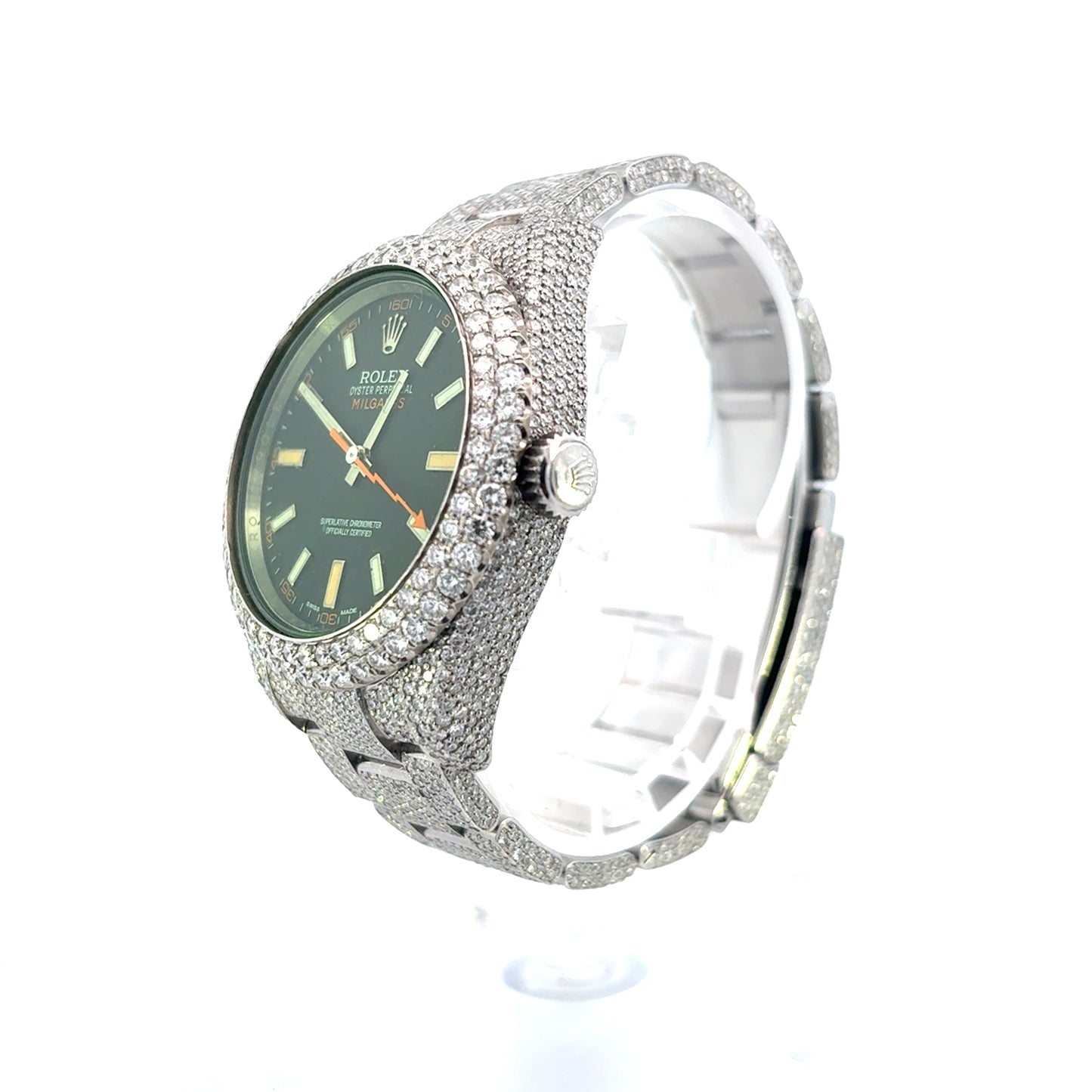 40mm Rolex Milgauss Full Diamond Bust-Down