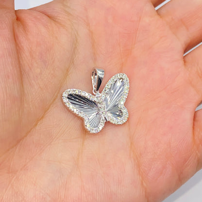 14K Soft Butterfly Shine Diamond Pendant