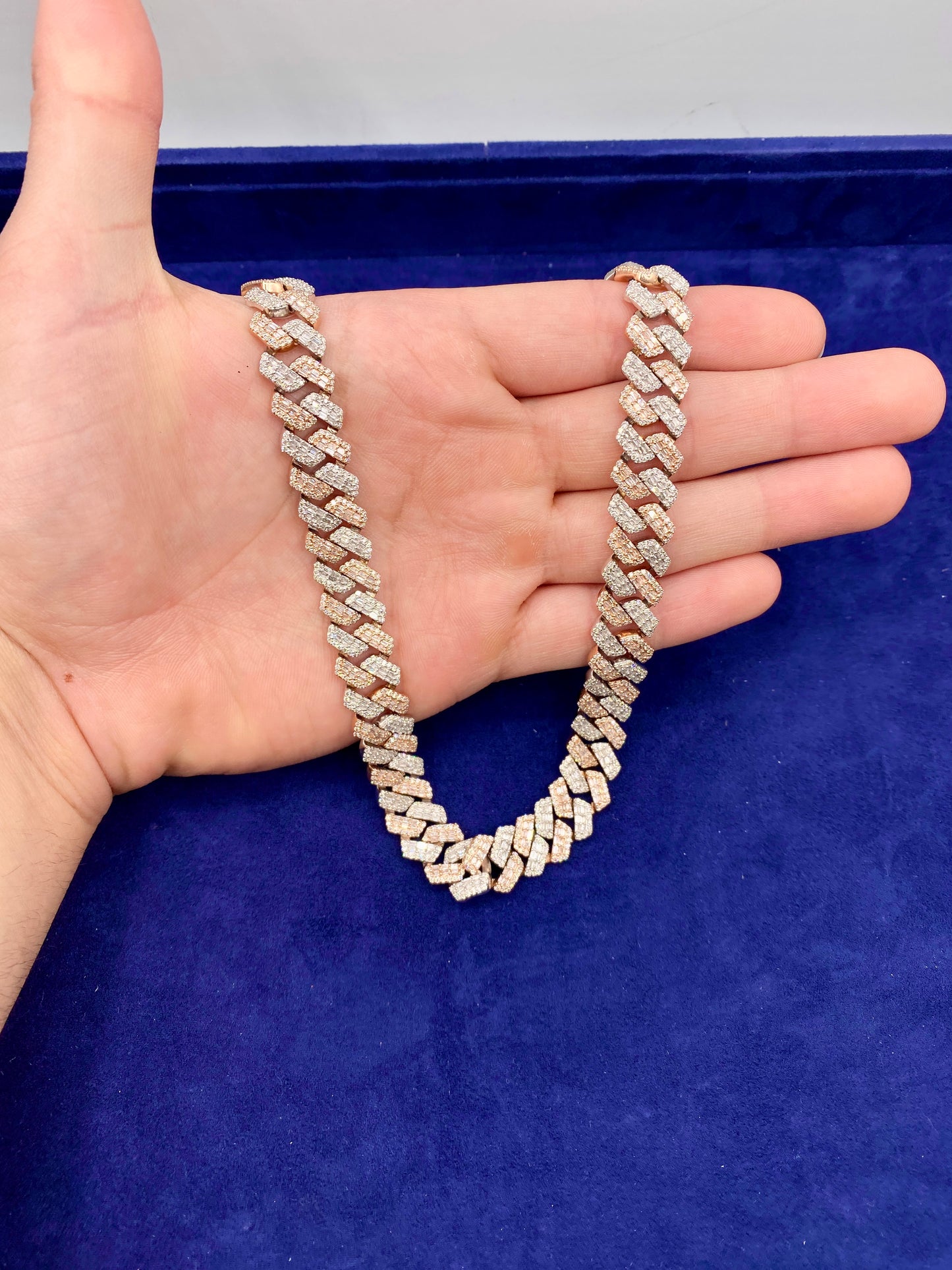 14k 12.4mm Two Tone Cuban Chain 20”