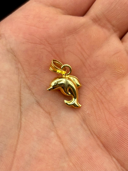 18k Double-Sided Dolphin Pendant