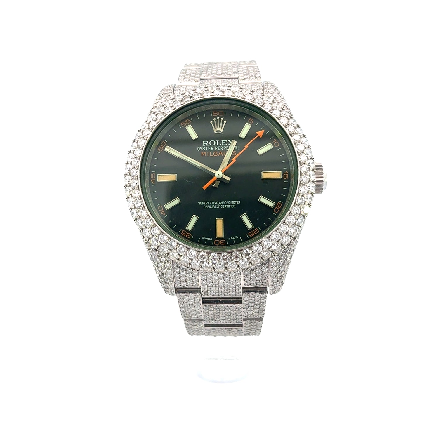 40mm Rolex Milgauss Full Diamond Bust-Down