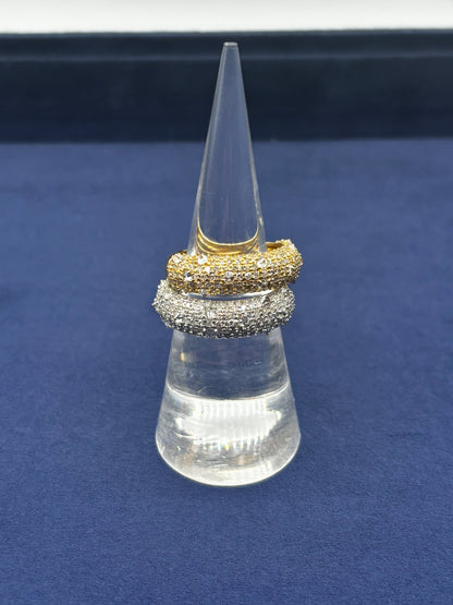 14k Mosaic Upside-Down Diamond Ring