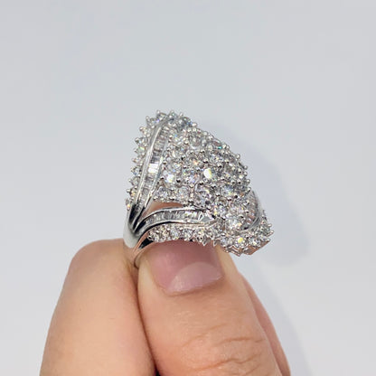 10K Crown Diamond Baguette Ring