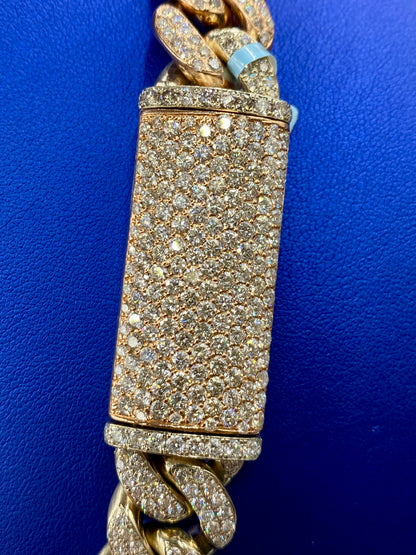 14k Two-Tone Jumbo Diamond Cuban Chain 16.5mm