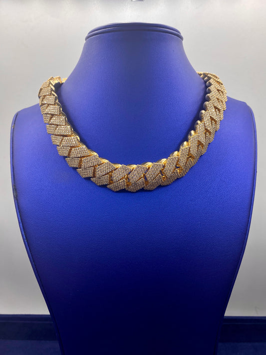 14k 21mm Gold Cuban Chain 17”