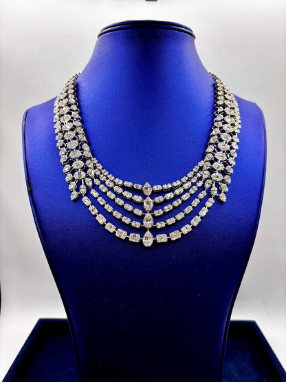 14k Elegant Baguette Diamond Necklace