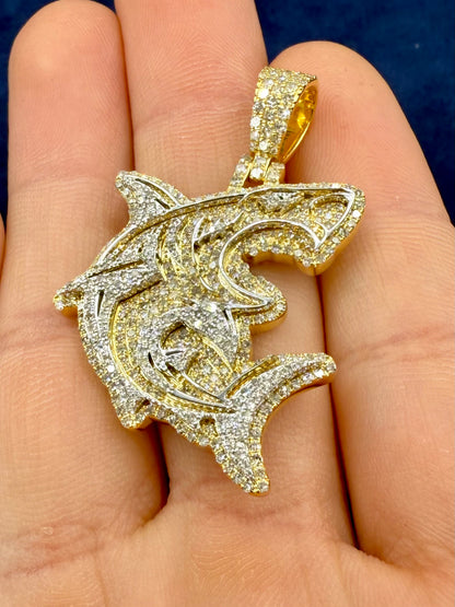 10k 3D Shark Pendant