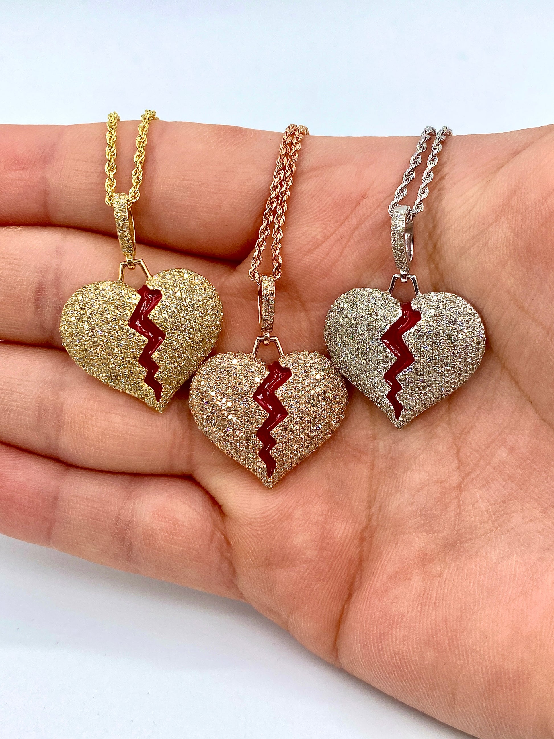 14K Broken Heart Diamond Pendant – Jason's Jewelry Creations