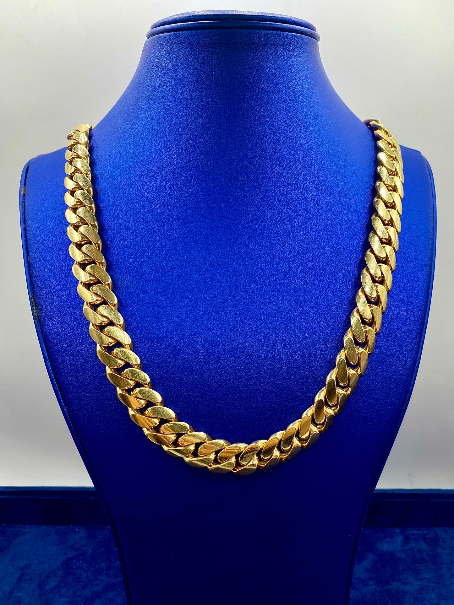 14K Solid Gold Cuban Chain 15mm 24"