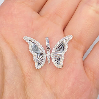 14K Butterfly Shine Diamond Pendant