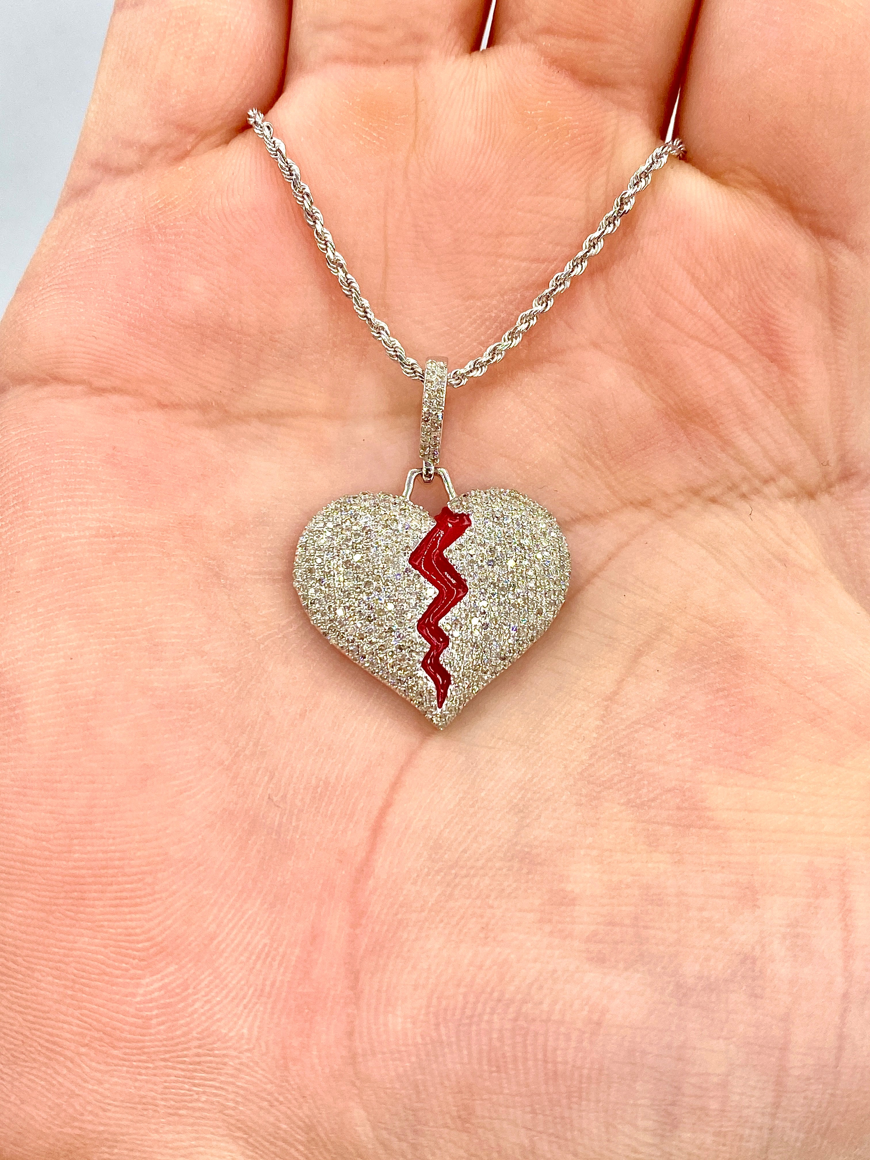 Broken heart hot sale diamond pendant